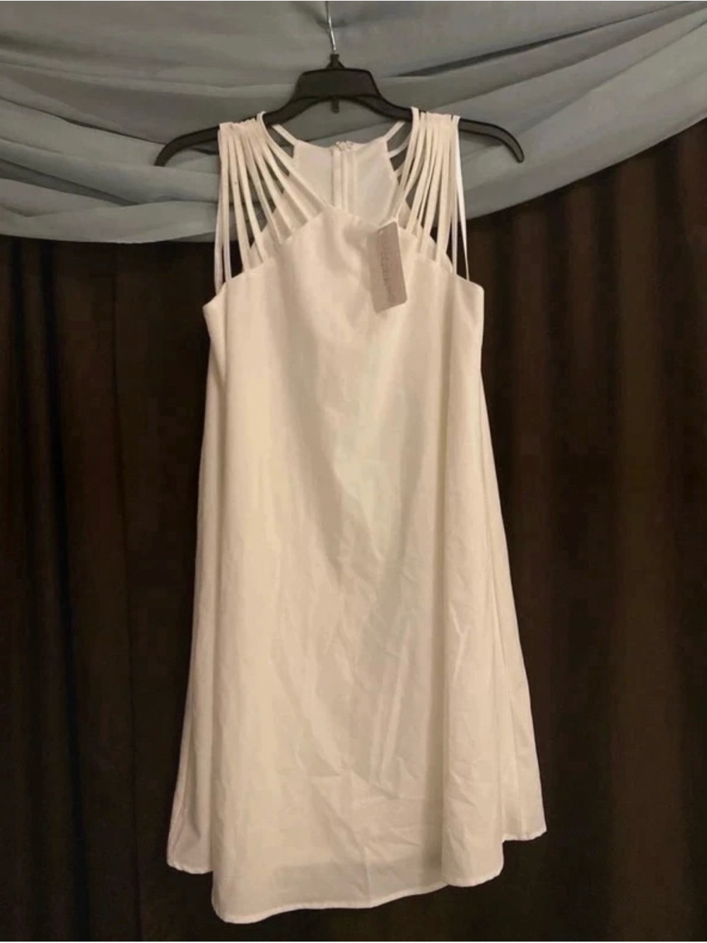 She + Sky White Strappy Halter Mini Dress